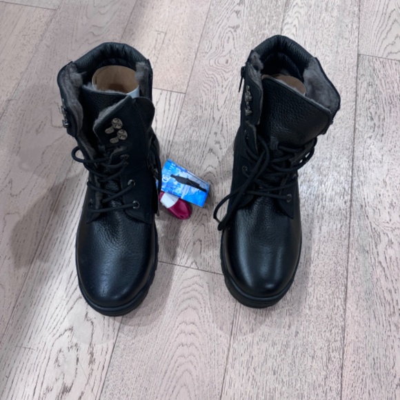 PAJAR ALEX-G SHEEPSKIN BLACK HAND MADE BOOTS WITH ICE GRIPS BRAND NEW SZ 10 - Picture 4 of 11